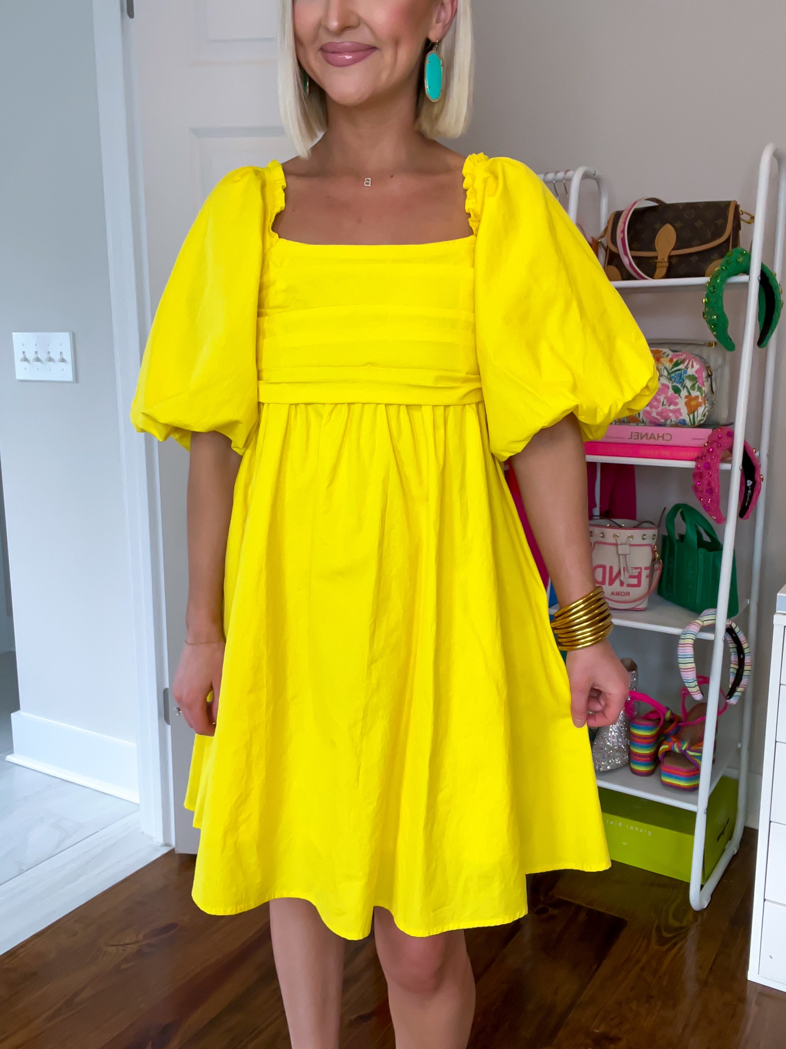 Yellow dress / summer dress / bright yellow dress / yellow mini dress / wedding guest dress / vacation dress / yellow and turquoise 
Size: SM 

#LTKtravel #LTKSeasonal #LTKstyletip
