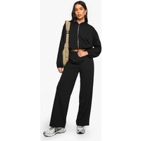 Womens Zip Through Hooded Tracksuit - Black - S/M | boohoo (US & Canada)