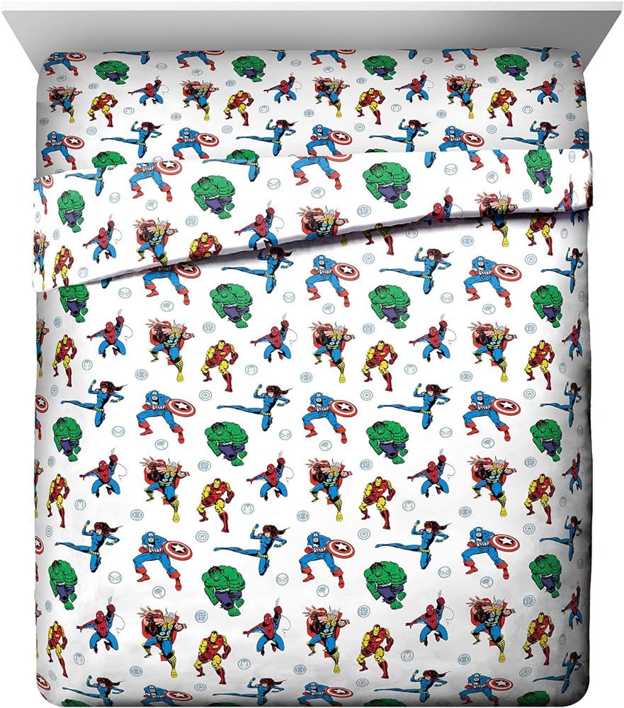 Jay Franco Marvel Avengers Fighting Team Queen Sheet Set - 4 Piece Set Super Soft and Cozy Kid?s ... | Amazon (CA)