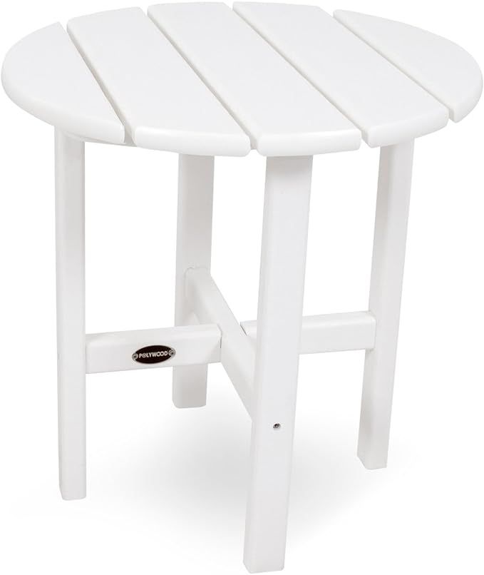 POLYWOOD RST18WH Round 18" Side Table, White | Amazon (US)