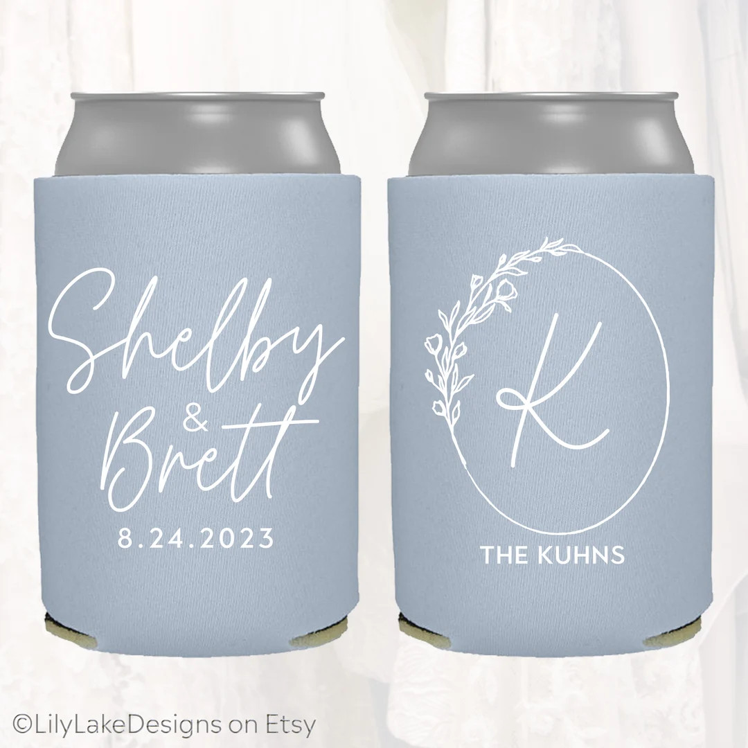 Personalized Wedding Can Cooler, Customized Wedding Favors, Beverage Insulators, Beer Huggers, Mo... | Etsy (US)