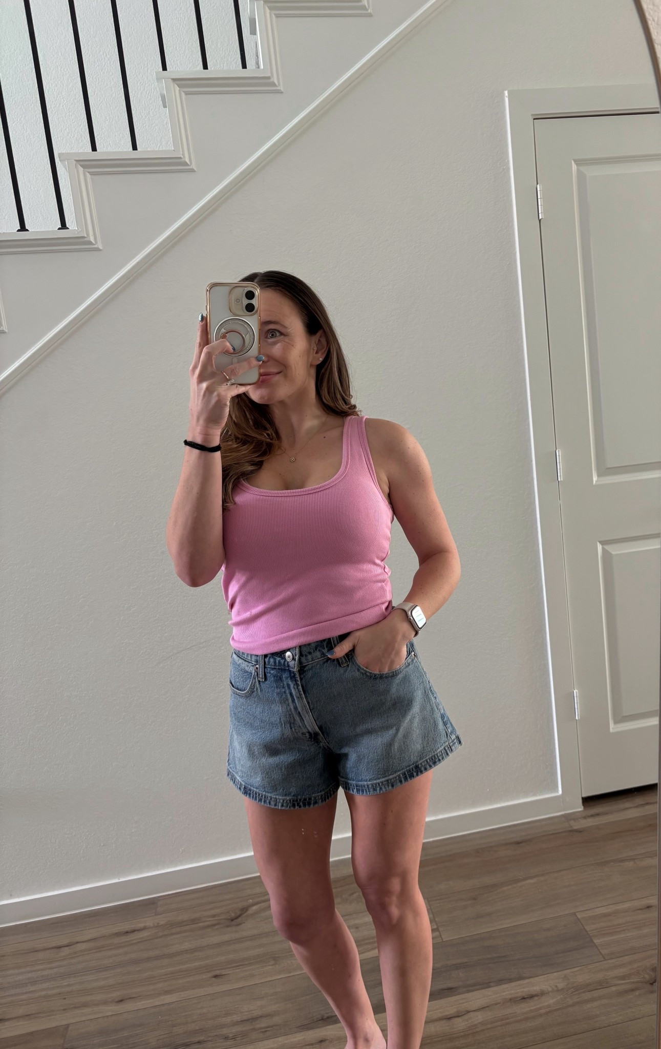 New Abercrombie finds! I am obsessed with these Jean shorts and bra free tank

#LTKootd #LTKmomlife #LTKgrwm