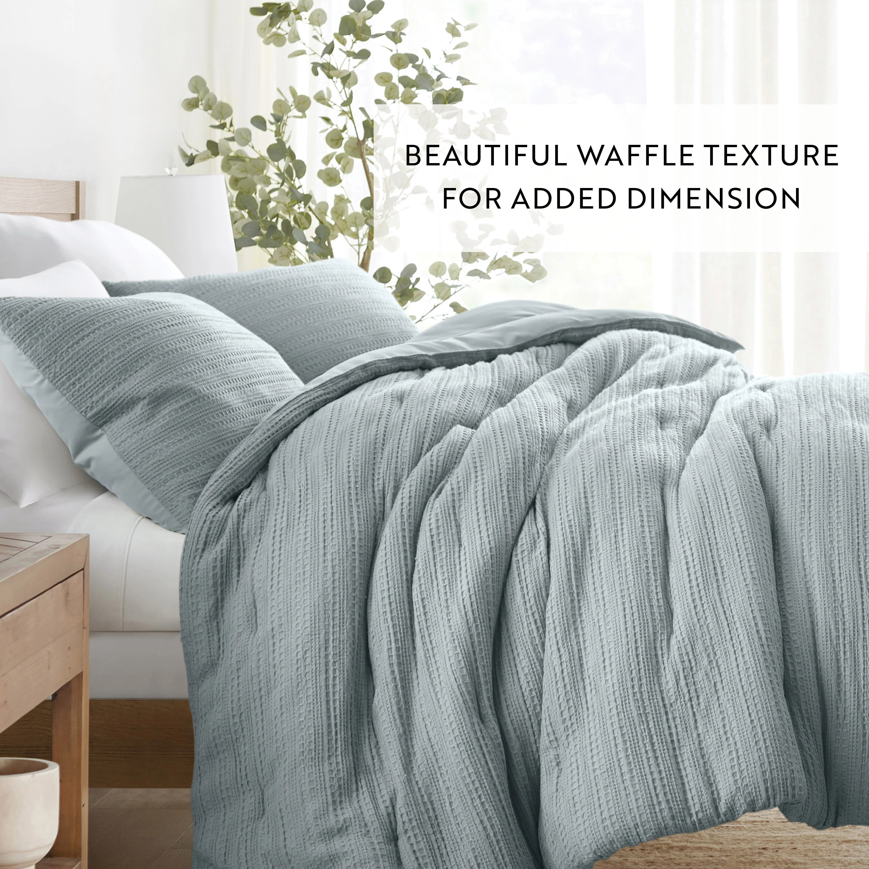 Waffle Textured Down Alternative Comforter Set | Linens & Hutch | Linens and Hutch