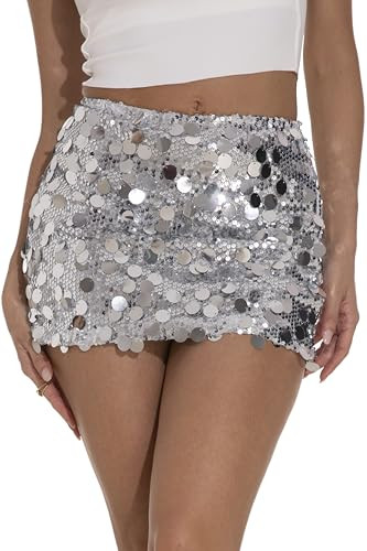 GUANYY Mini Sequin Skirt for Women Sexy Stretchy Pencil Bodycon Night Out Party Club Sparkly Skir... | Amazon (US)