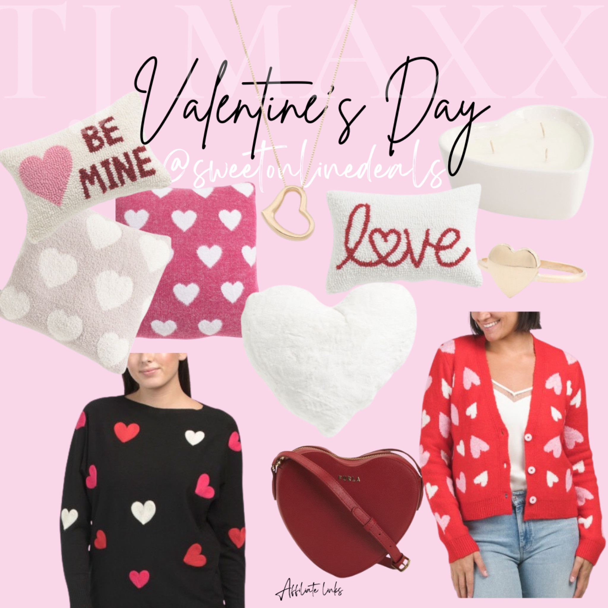 Tj Maxx for the Valentine’s Day win! Heart sweaters, heart candles, heart pillows, heart purse! #tjmaxx #valentinesday #valentinesdecor

#LTKhome #LTKstyletip #LTKSeasonal