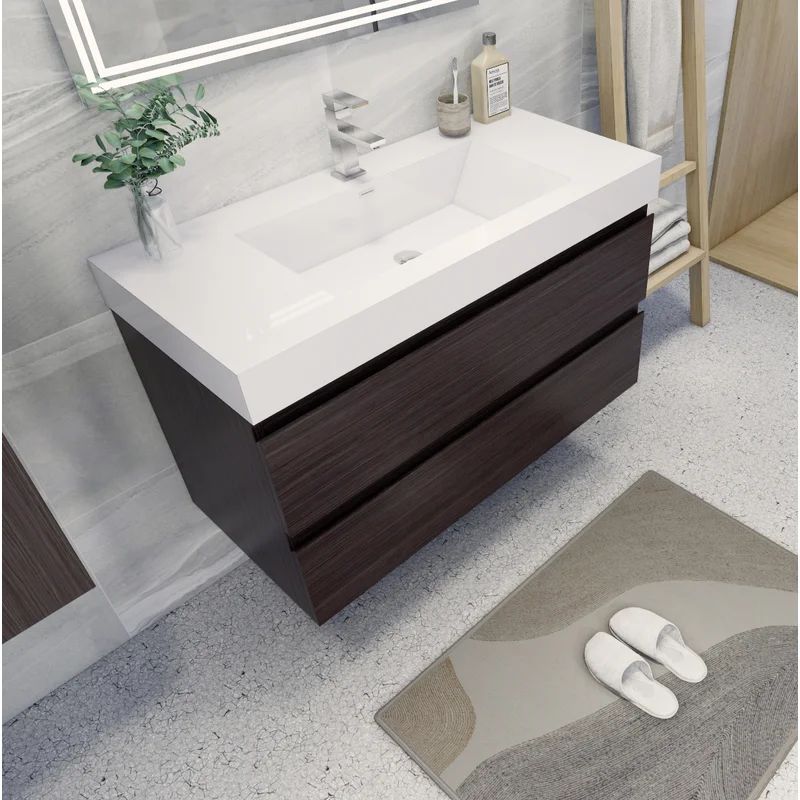 Carnetta 42" Wall-Mounted Single Bathroom Vanity | Wayfair North America