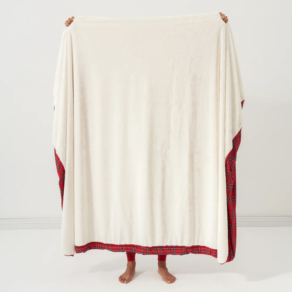 Holiday Plaid Plush Oversized Cloud Blanket | Little Sleepies