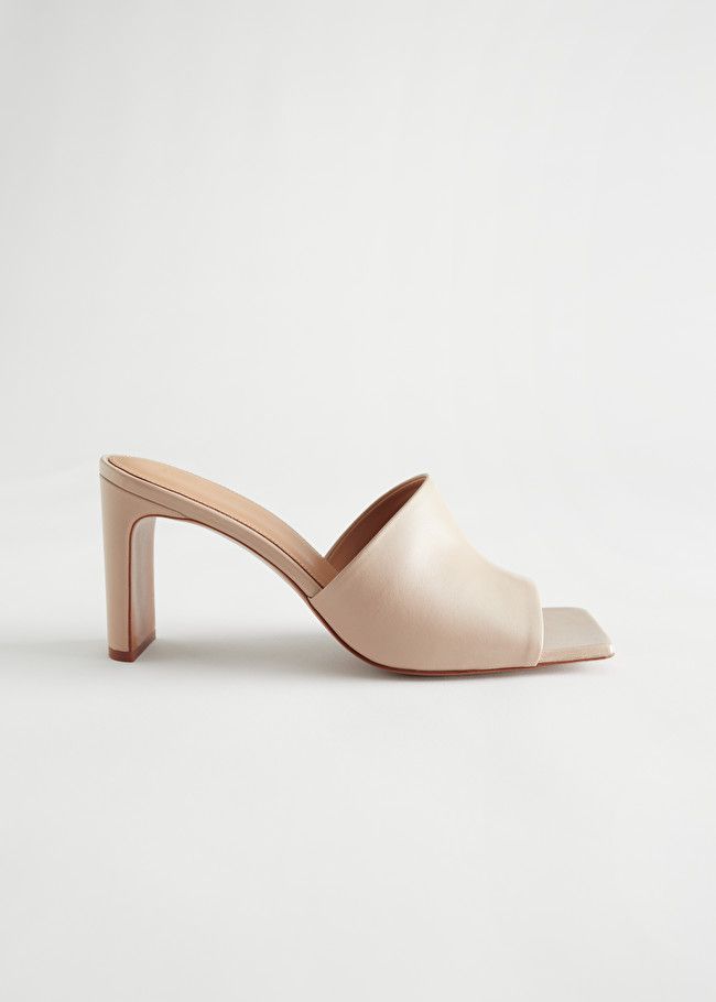 Heeled Leather Square Toe Sandals | & Other Stories (EU + UK)