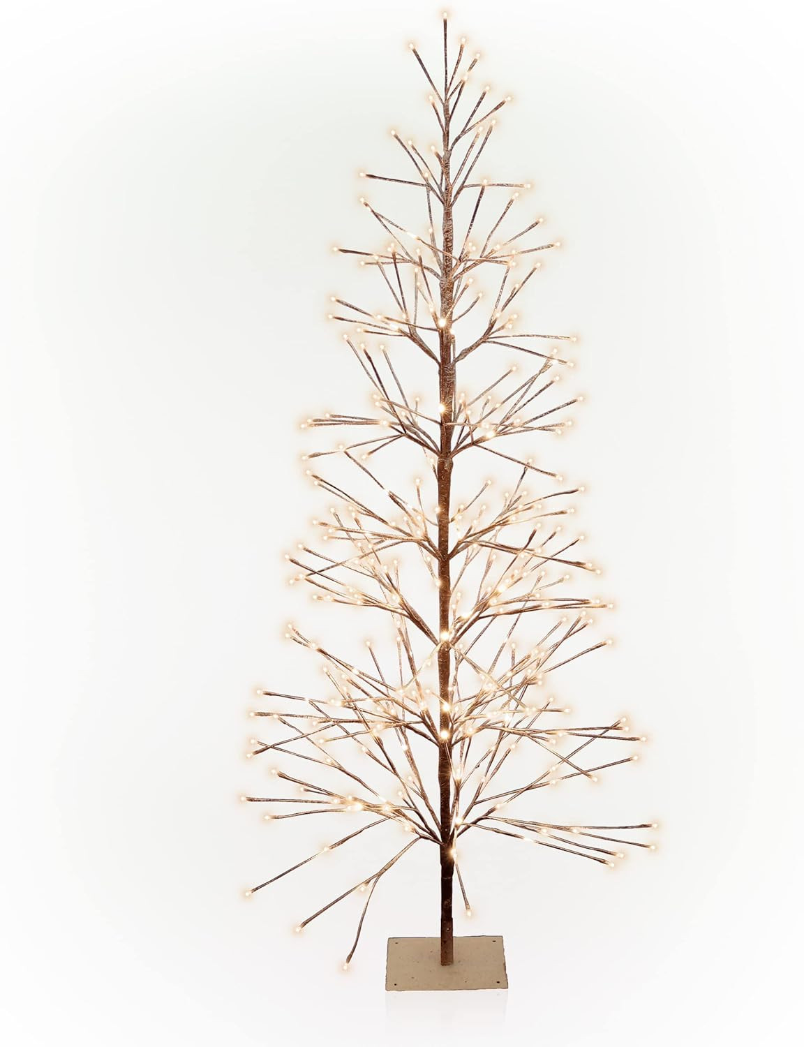 Alpine Corporation 71" H Indoor/Outdoor Artificial Flocked Christmas Tree with White LED Lights, ... | Amazon (US)