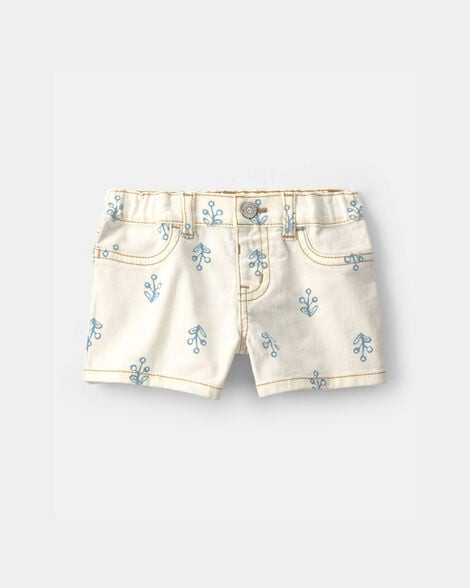 Baby Girl Floral Twill Shorts - Ivory - OshKosh B'gosh | Carter's | Carter's Inc