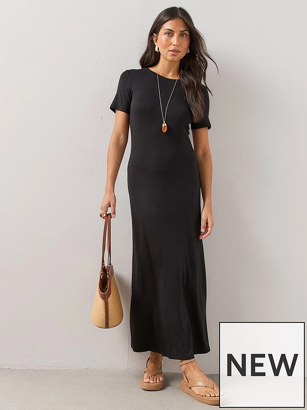 The Very Collection Stretch Jersey Maxi Dress - Black | Very (UK)