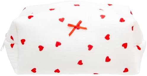 PAZIMIIK Cozy Makeup Bag Small Aesthetic Travel Zipper Cosmetic Pouch for Women Make Up Beauty Ac... | Amazon (US)