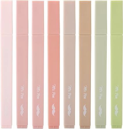 Mr. Pen- Aesthetic Highlighters, 8 pcs, Chisel Tip, Boho Colors, No Bleed Bible Highlighter Paste... | Amazon (US)