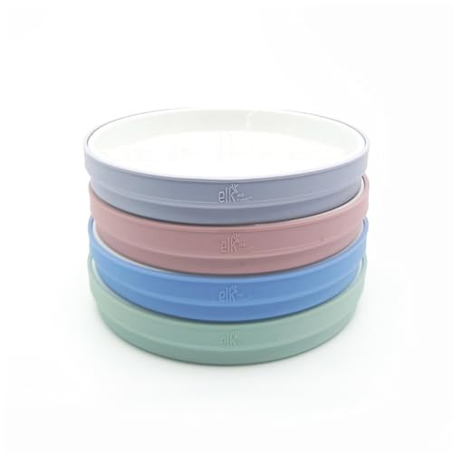 Elk and Friends Kids 7.8” Porcelain White Plates with Silicone Sleeves | Suitable for Kids/Toddlers | Microwave & Dishwasher Safe | Non Slip | Snack Dishes | Amazon (US)