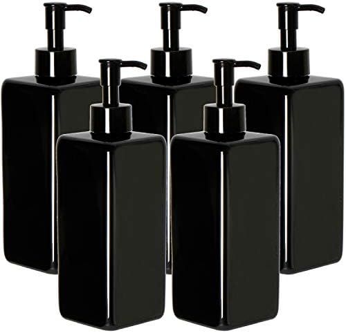 Youngever 5 Pack 16 Ounce Plastic Pump Bottles, Refillable Square Plastic Pump Bottles for Dispen... | Amazon (US)