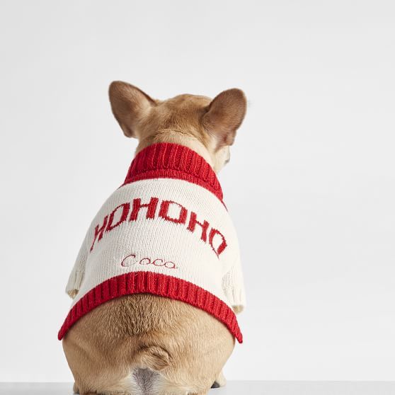 Ho Ho Ho Holiday Knit Dog Sweater | Mark and Graham