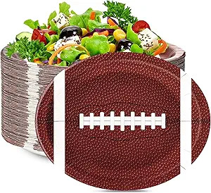 50pcs Large Football Food Plates, 12.5 x 10 inch Football Paper Food Tray, Disposable Bowls, Nach... | Amazon (US)