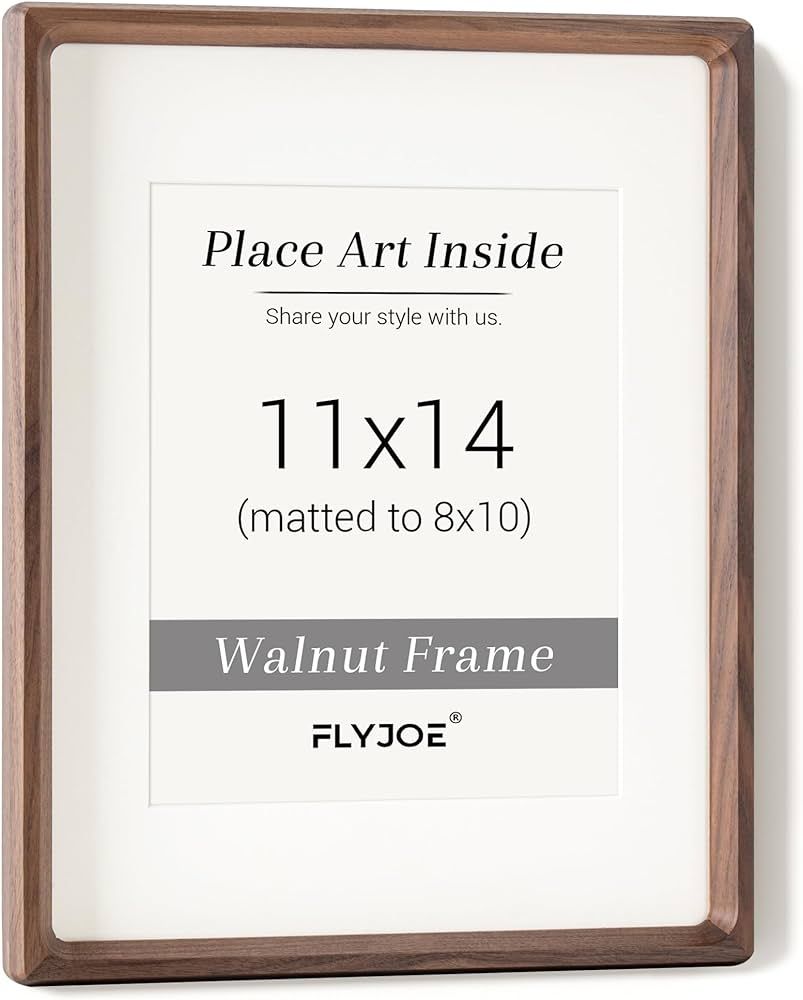 11x14 Picture Frame, USA-Sourced Natural Walnut Wood Photo Frame with Tempered Glass, Handcrafted... | Amazon (US)