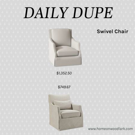 Daily Dupe: Swivel Accent Chair

Walmart Martha Stewart Accent Chair.  Wayfair Slipcoverd Swivel Chair.  

#LTKhome #LTKfamily
