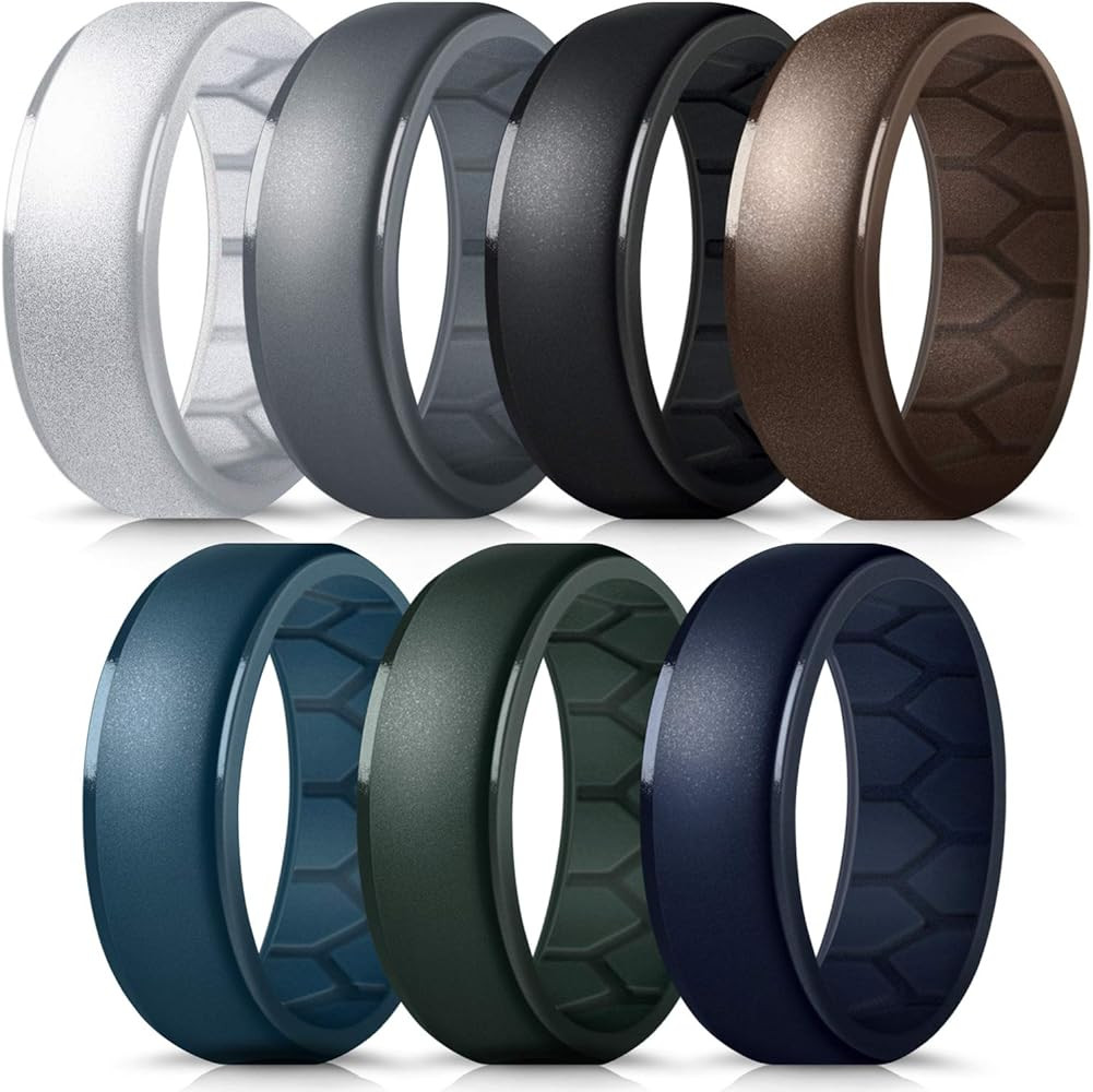 Forthee Silicone Wedding Ring for Men, Breathable Airflow Inner Curve, Mens' Rubber Wedding Engag... | Amazon (US)