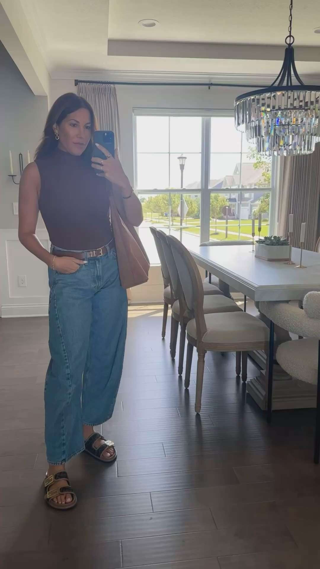 fall transitional pieces! I love a barrel jean (I am wearing a 27 here) and i feel like a mock neck bodysuit helps for those hot to cold moments in fall. 

 #LTKSeasonal #LTKStyleTip #LTKWorkwear