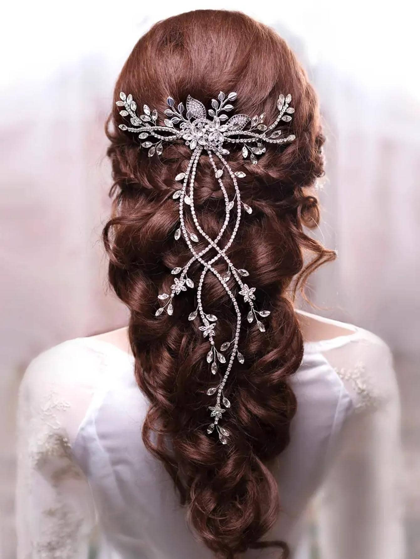 1pc Women Rhinestone & Flower Decor Fashionable Bridal Hair Comb For Wedding Party Elegant Boho Tiaras | SHEIN