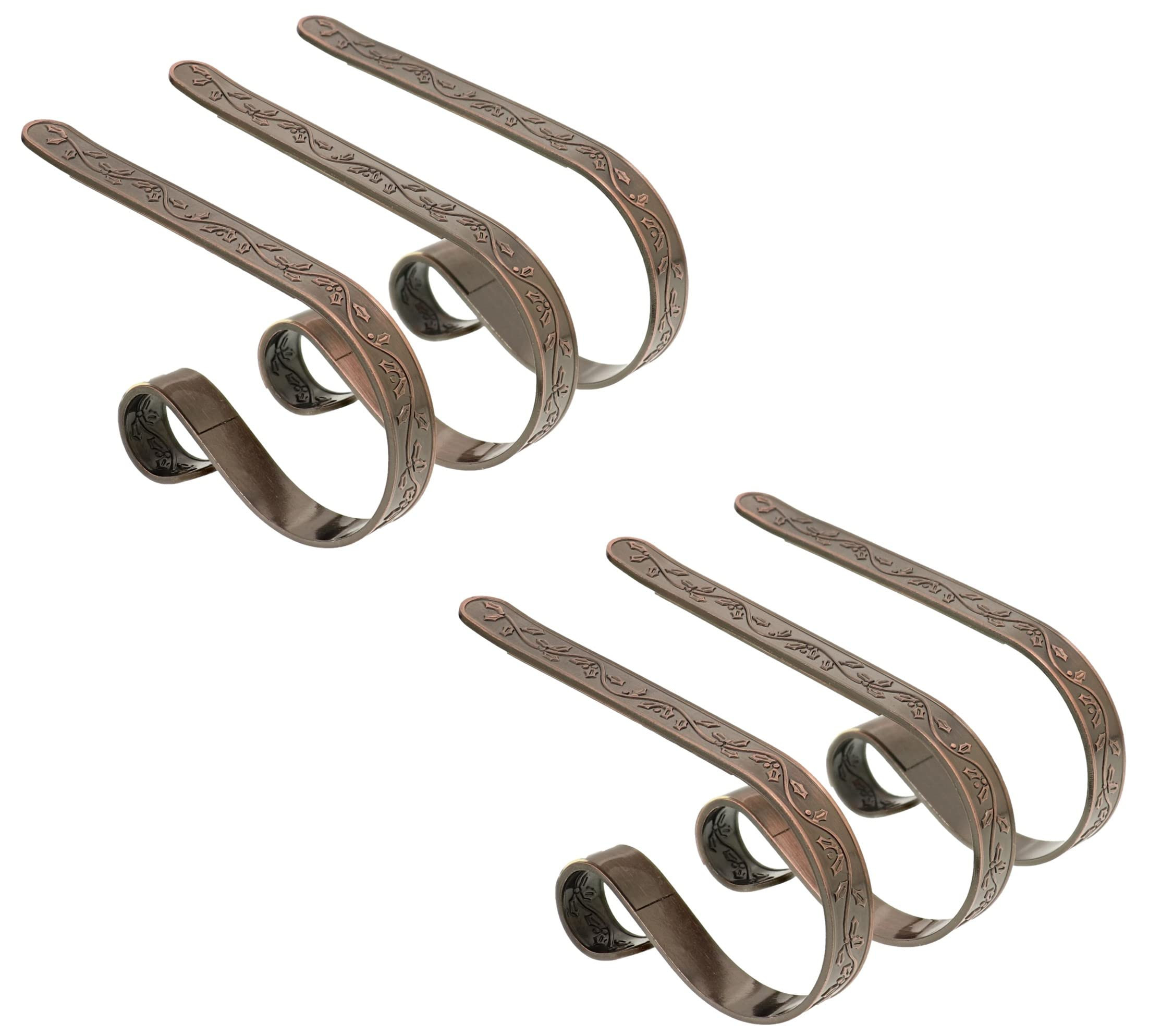 Haute Decor The Original MantleClip Stocking Holder - 6 Pack (Embossed Holly/Oil-Rubbed Bronze) -... | Amazon (US)
