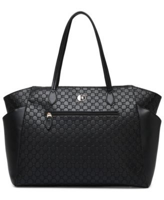 Elle Compass 14" Monogram Weekender Duffel Bag - Black | Macy's