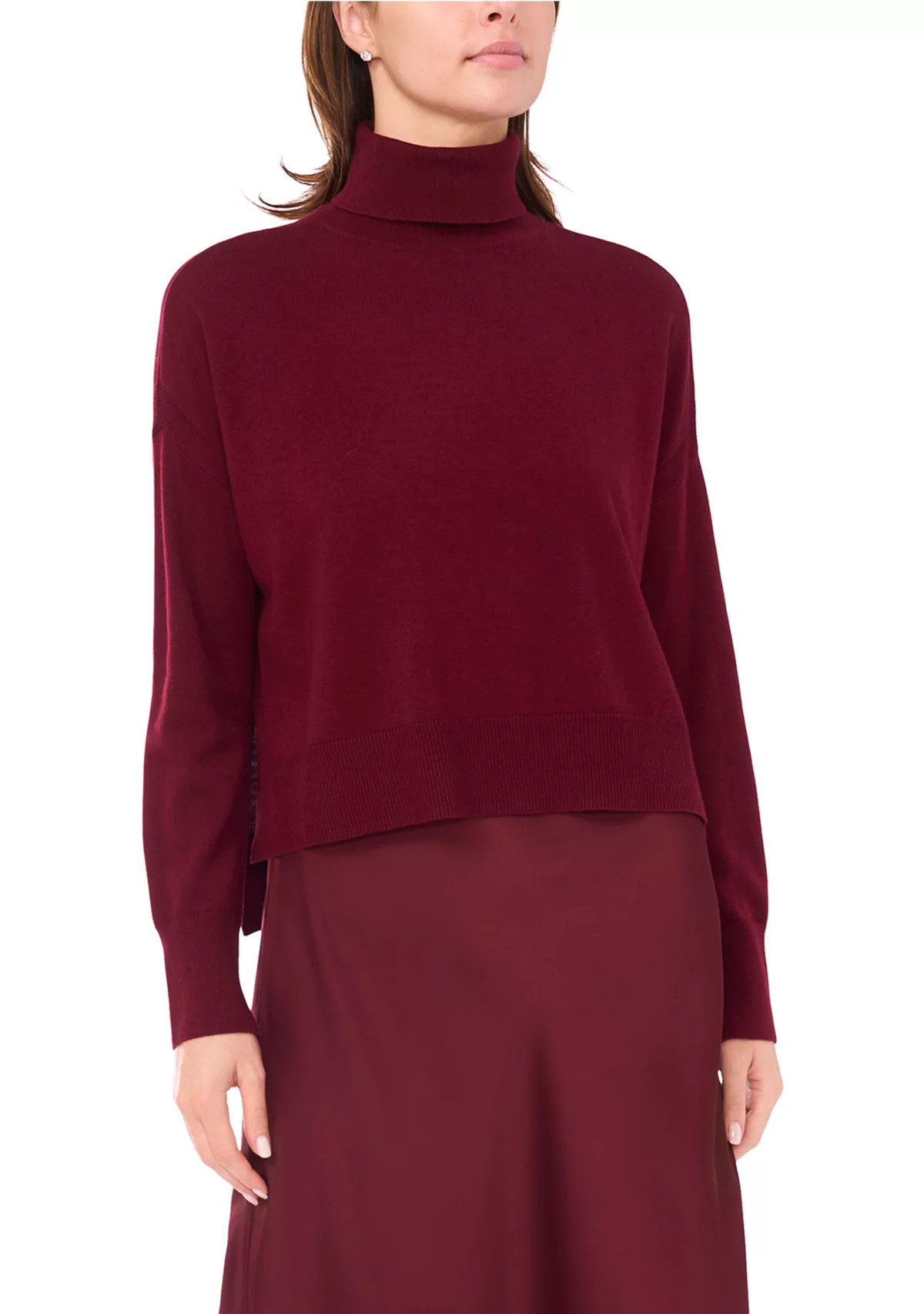 MSKWomen's Mock Neck Satin Sweater | Belk