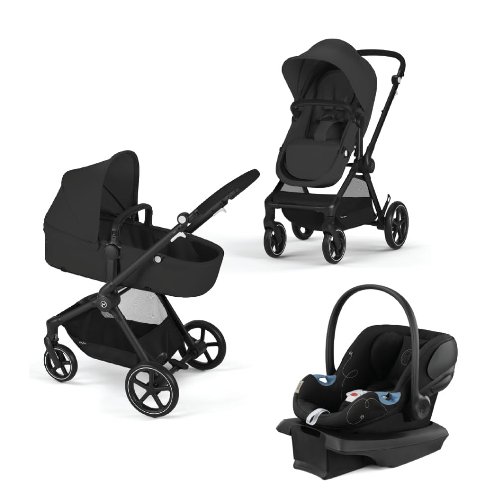 Cybex EOS 5-in-1 Travel System Stroller + Lightweight Aton G Infant Car Seat, Moon Black | Amazon (US)