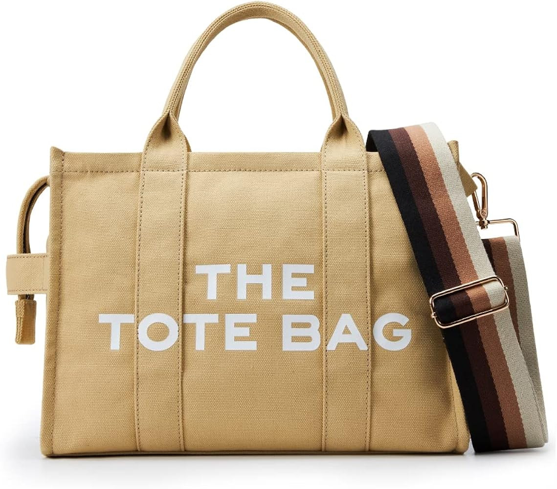 The Tote bag for women,canvas tote bag Handbag With colorful widened shoulder straps,casual bag for  | Amazon (US)