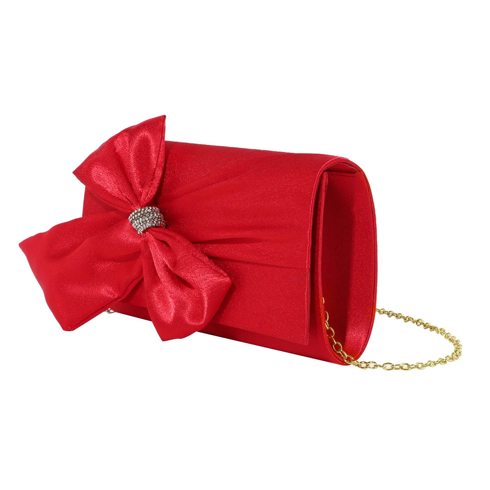 freneci Bow Clutch Purse Women Evening Bag Crossbody Bag for Prom Graduation Banquet Red | Walmart (US)