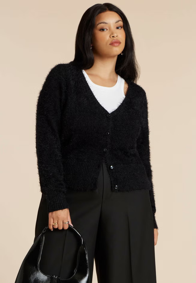 Fuzzy Cardigan | Eloquii