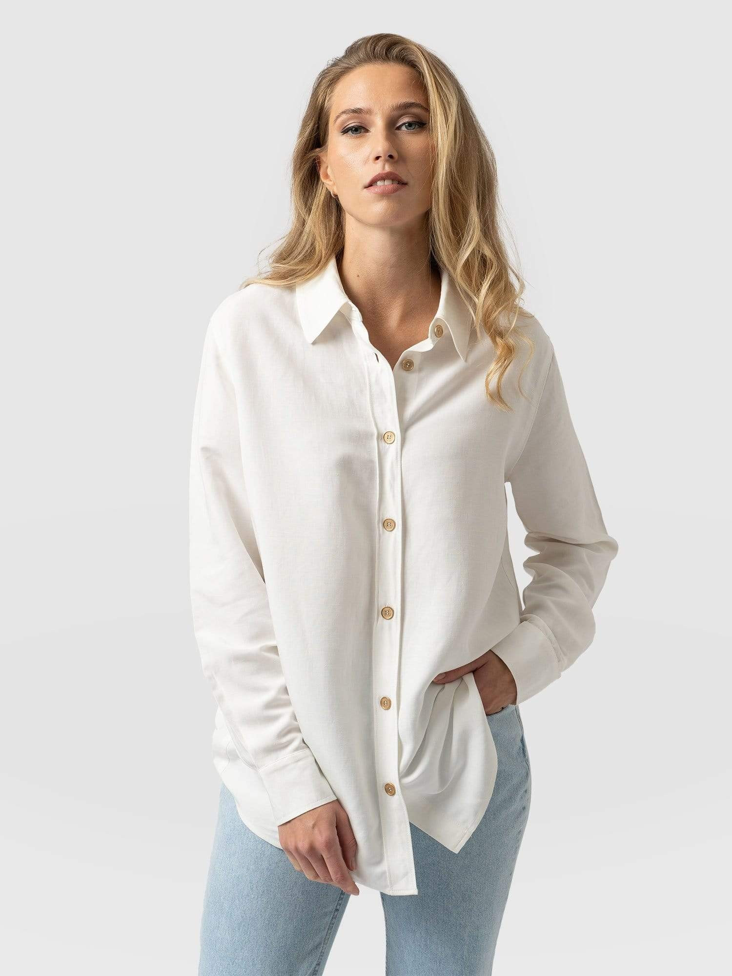 Boyfriend Shirt - White | Saint + Sofia (Global)