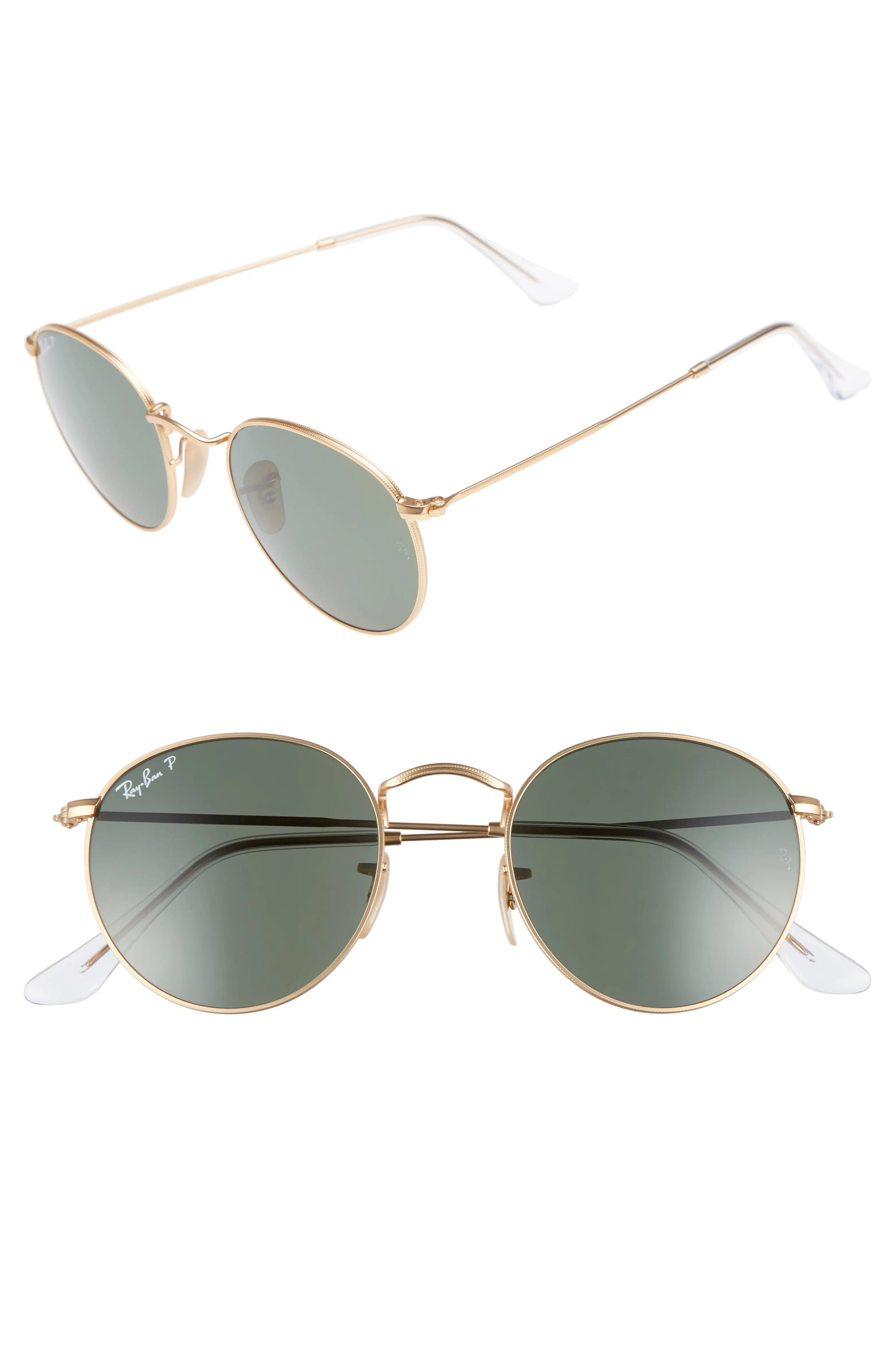 50mm Round Polarized Sunglasses | Nordstrom