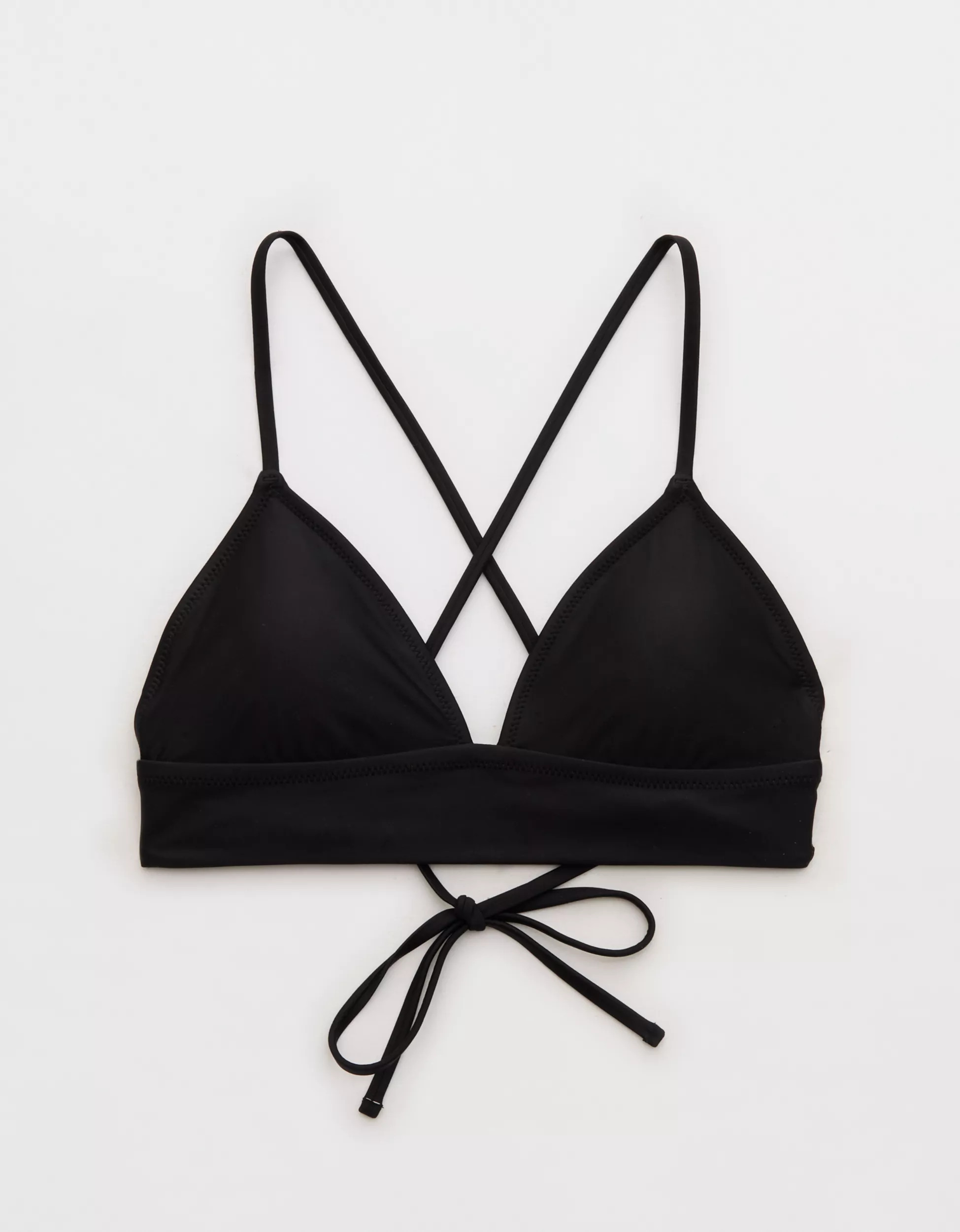 Aerie Lace Up Longline Triangle Bikini Top | Aerie
