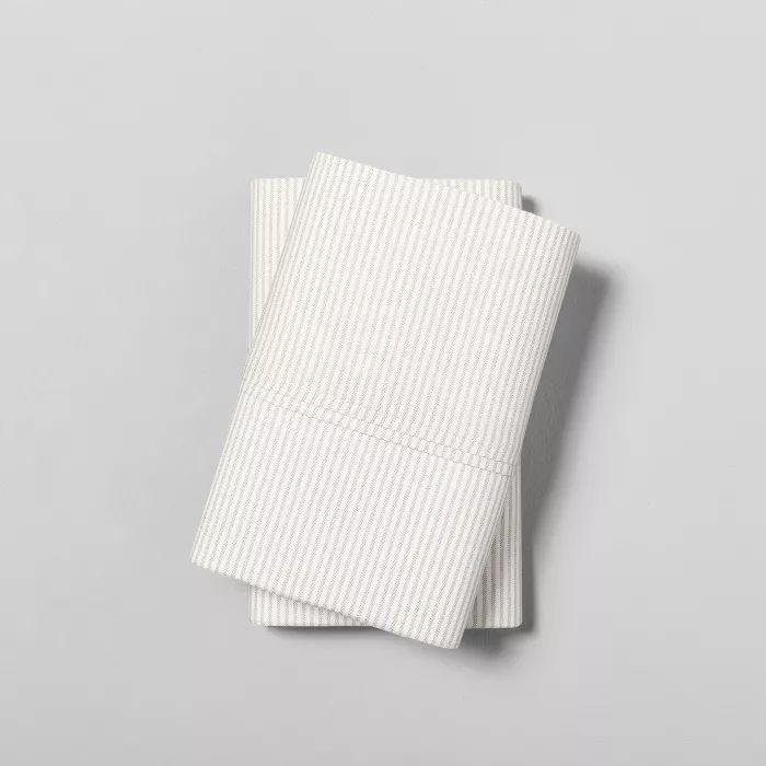 2pk Microstripe Printed Organic Pillowcase Set - Hearth & Hand™ with Magnolia | Target