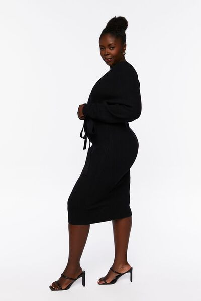 Plus Size Surplice Midi Sweater Dress | Forever 21