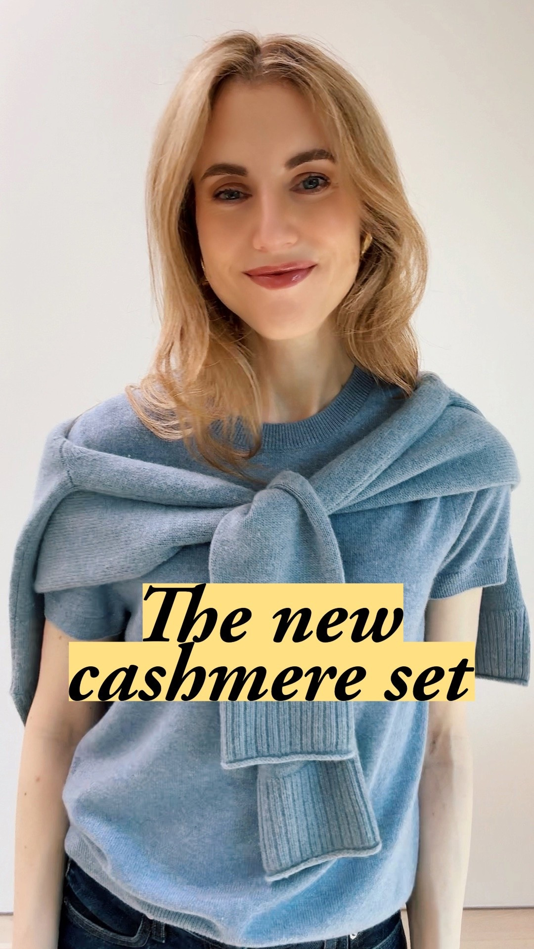 A cashmere tee and a matching sweater over the shoulders are the new way to do a set – softer and more polished than anything in the sweats aisle, and just as easy to pull off. Match the shade exactly so it reads intentional.🤍 I'm wearing the cashmere tee in Faded Denim size M (sized up from my usual S), and the Boxy Crewneck Sweater also in Faded Denim, size S (my usual size), plus Teardrop Earrings in statement size, gold vermeil. My dainty pieces are the 14K Gold Tiny Huggie and 14K Gold Bead Station Bracelet. I’m also showing the Freshwater Cultured Pearl Sculptural Drop Earrings, which I’ve been wearing every week since last fall 🤍 #QuincePartner @Quince 🤍 gold vermeil, 14k gold, gold jewelry, jewelry that won't turn green, gold earrings, gold huggies, teardrop earrings, gold bracelet, quince jewelry, affordable fine jewelry, everyday gold jewelry, dainty gold jewelry, solid gold jewelry, vermeil vs 14k gold, jewelry layering, gold jewelry tips, best gold earrings, fine jewelry under 200, cashmere tee, luxe t shirt

#LTKootd #LTKWorkwear #LTKSeasonal