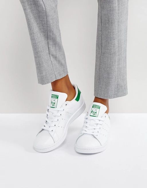 adidas Originals Unisex White And Green Stan Smith Trainers | ASOS UK
