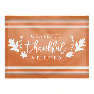 Grateful Thankful Blessed Stripes Cotton Twill Placemat By Designs Direct in Orange | 18" x 14" | Michaels® | Michaels Stores