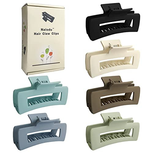 Nalodu Hair Claw Clips Large 4 Inch Matte No Slip Big Rectangle Jumbo Jaw Clip Clamp for Thick Hair Women, 6 Pack | Amazon (US)