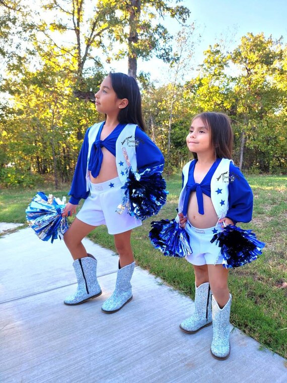 Kids Dallas Cowboys Cheerleader Outfit Includes Vest Blue - Etsy | Etsy (US)