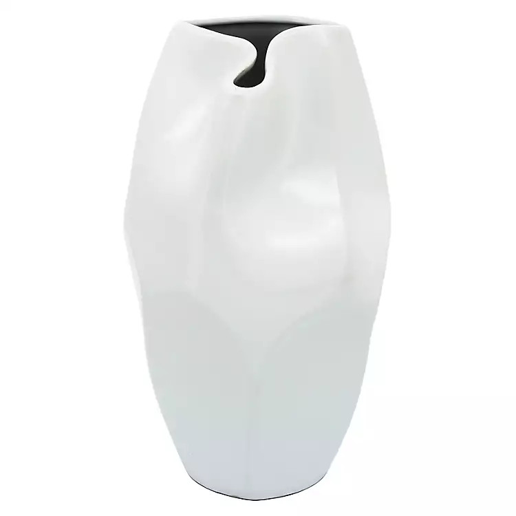 White Ceramic Abstract Vase, 14 in. | Kirklands