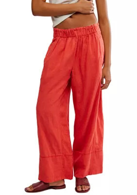 Free People Women's Day's End Linen Pull-On Pants | Belk