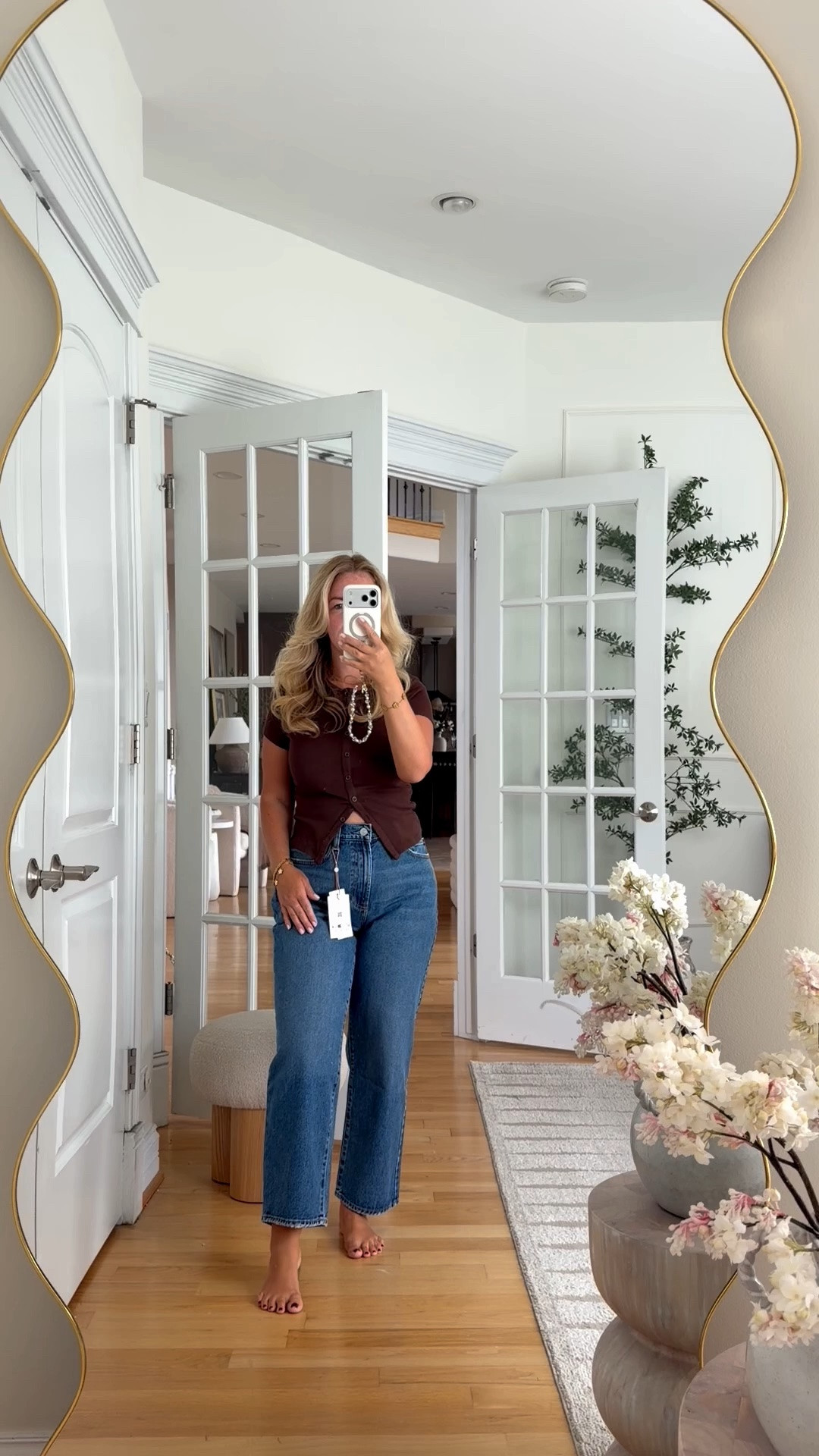 The best jeans I’ve ever tried on — the fit is so good, no stretch so I sized up to 30. Usually I wear 28 or 29.

#LTKootd #LTKMidsize #LTKPetite