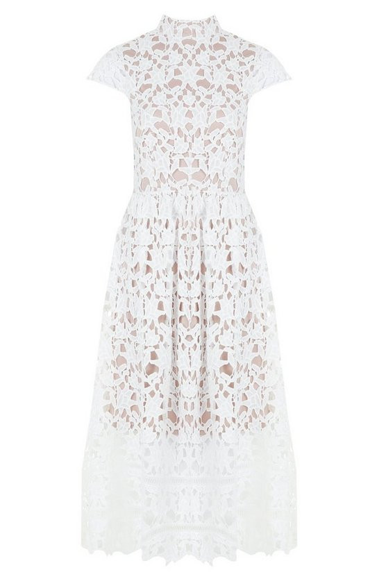 Boutique Lace Midi Skater Bridesmaid Dress | Boohoo.com (US & CA)