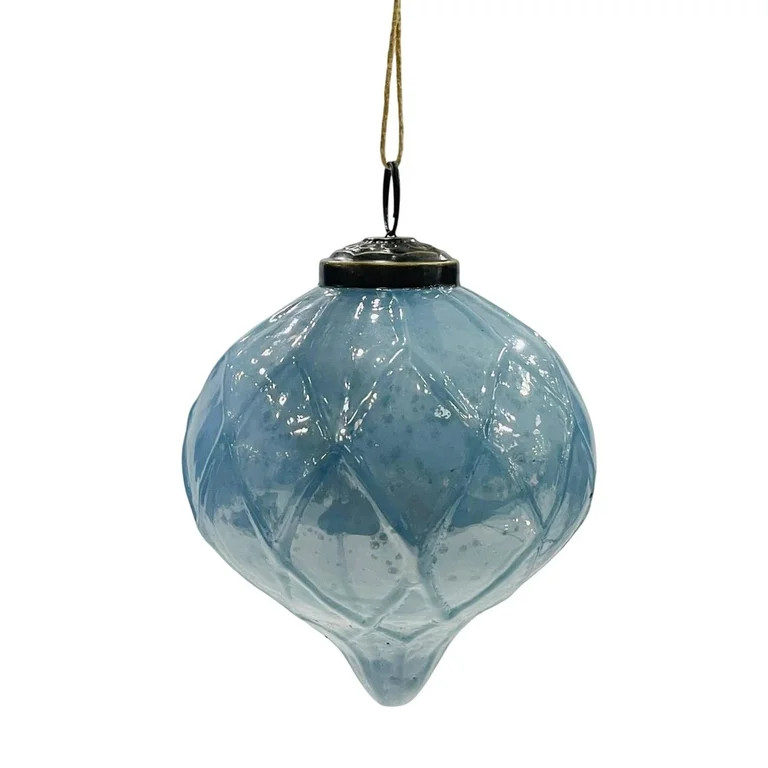 Blue Glass Finial Christmas Ornament, 4", by Holiday Time | Walmart (US)