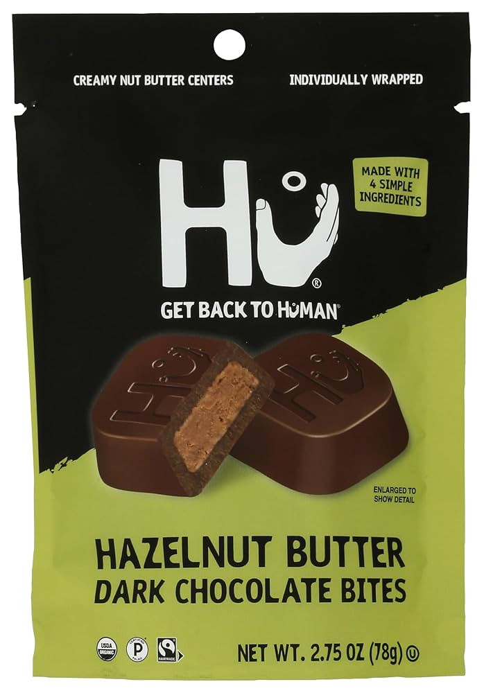 HU KITCHEN Organic Hazelnut Dark Chocolate Bites, 2.75 OZ | Amazon (US)