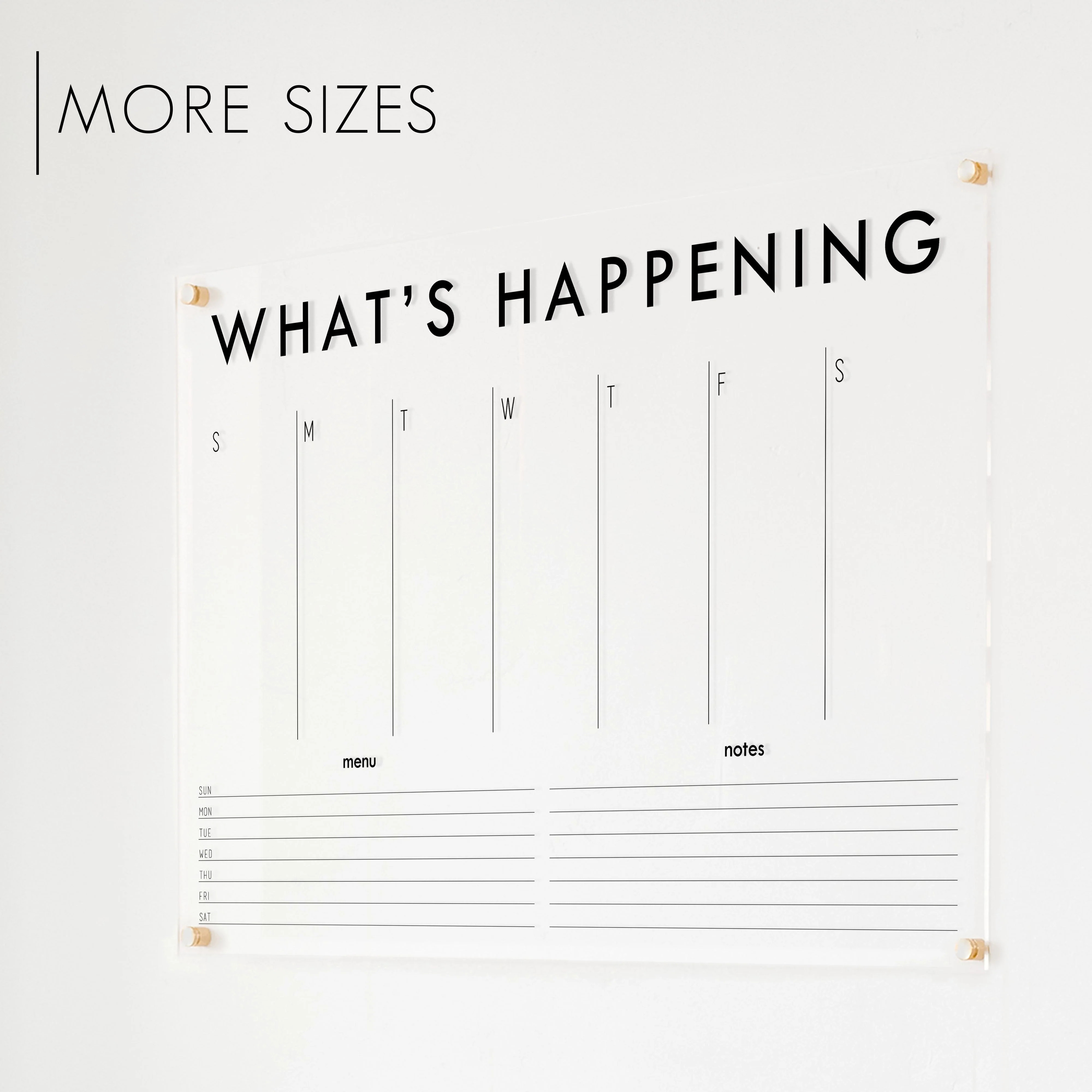 Weekly Acrylic Calendar + 2 Sections | Horizontal Madi | Circle and Square Decor 